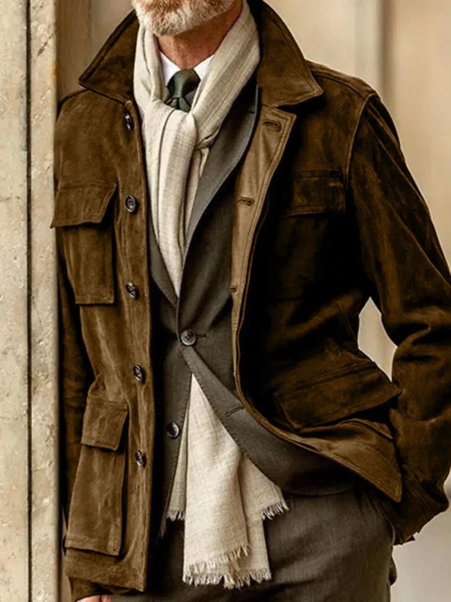 Men's Full Size Button Up Long Sleeve Jacket Plus Size - Wow Store