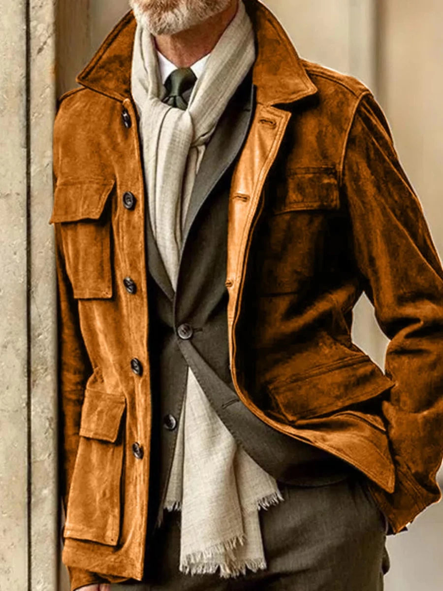 Men's Full Size Button Up Long Sleeve Jacket Plus Size - Wow Store