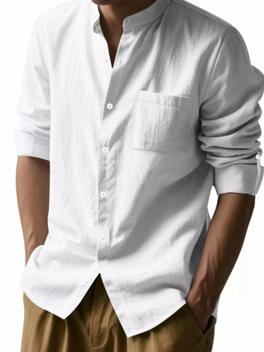 Men's Full Size Button Up Long Sleeve Shirt Plus Size - WowStore.live