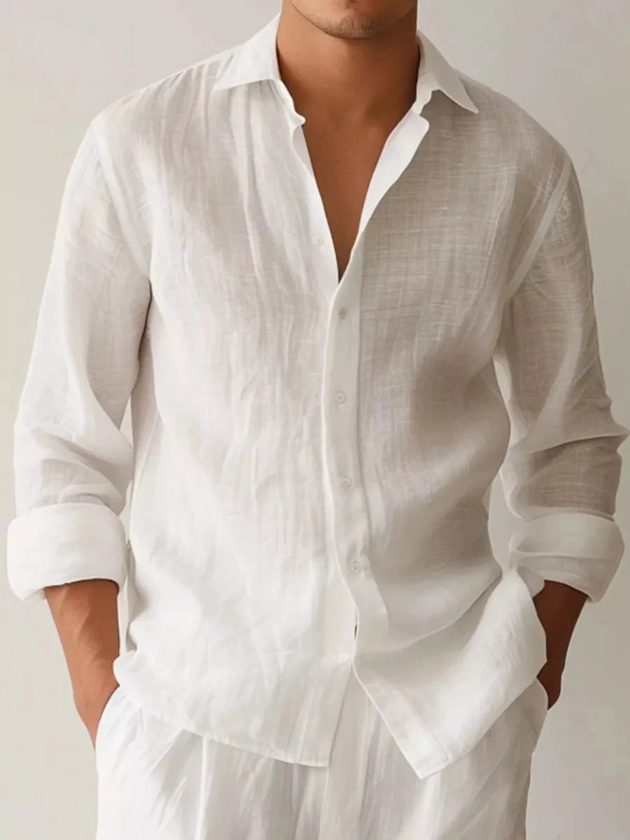 Men's Full Size Button Up Long Sleeve Shirt Plus Size - WowStore.live