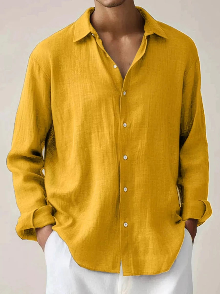 Men's Full Size Button Up Long Sleeve Shirt Plus Size - WowStore.live