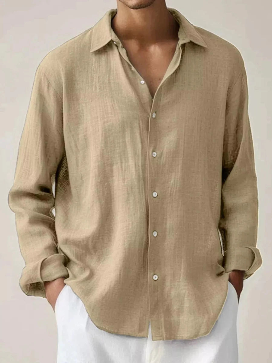 Men's Full Size Button Up Long Sleeve Shirt Plus Size - WowStore.live