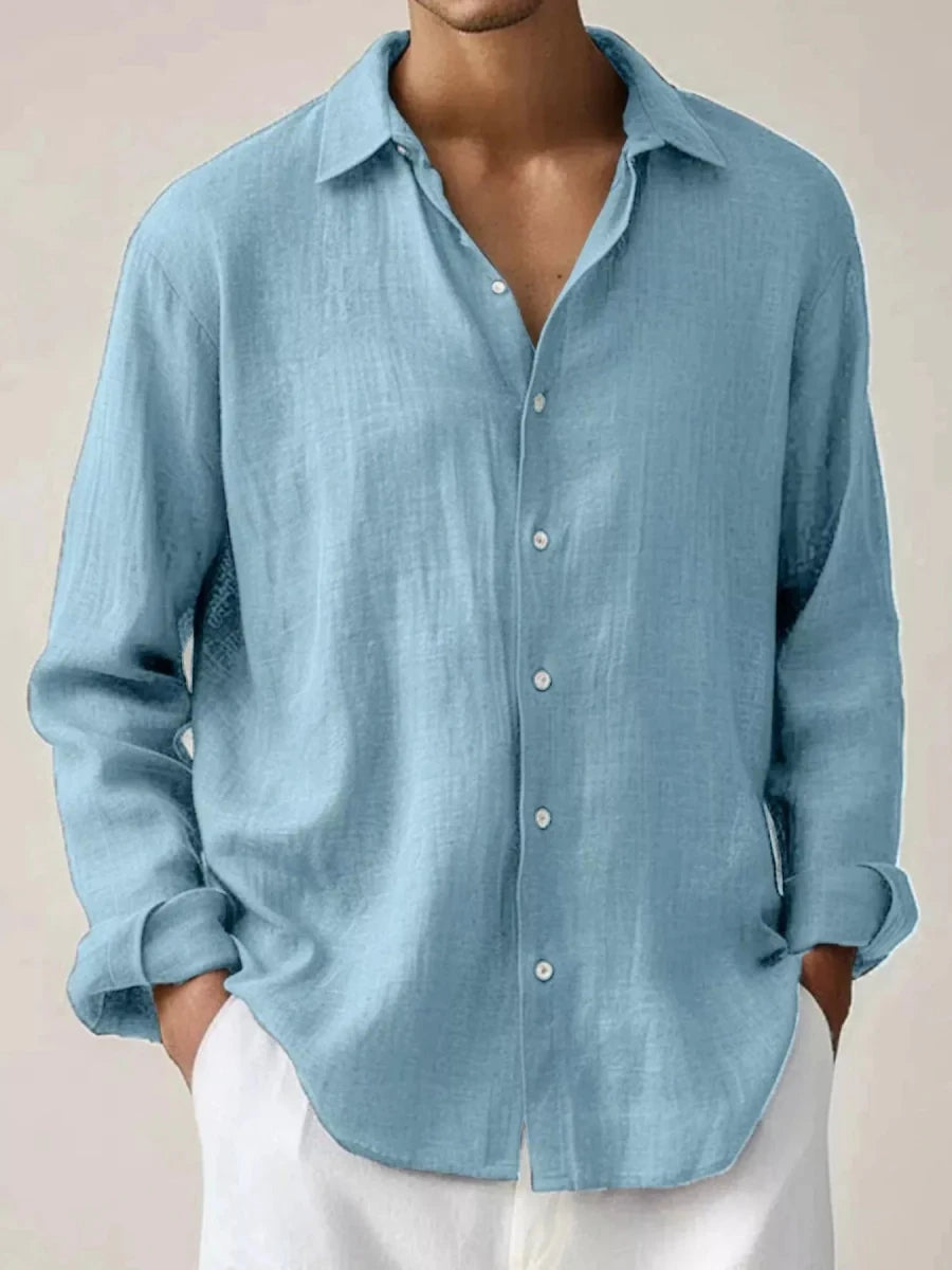 Men's Full Size Button Up Long Sleeve Shirt Plus Size - WowStore.live