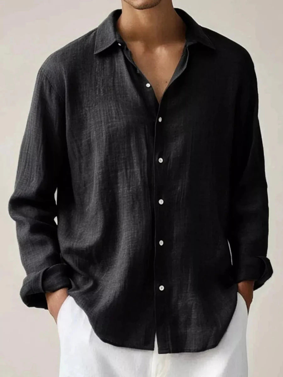Men's Full Size Button Up Long Sleeve Shirt Plus Size - WowStore.live
