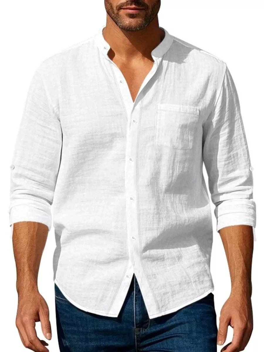 Men's Full Size Button Up Long Sleeve Shirt Plus Size - WowStore.live