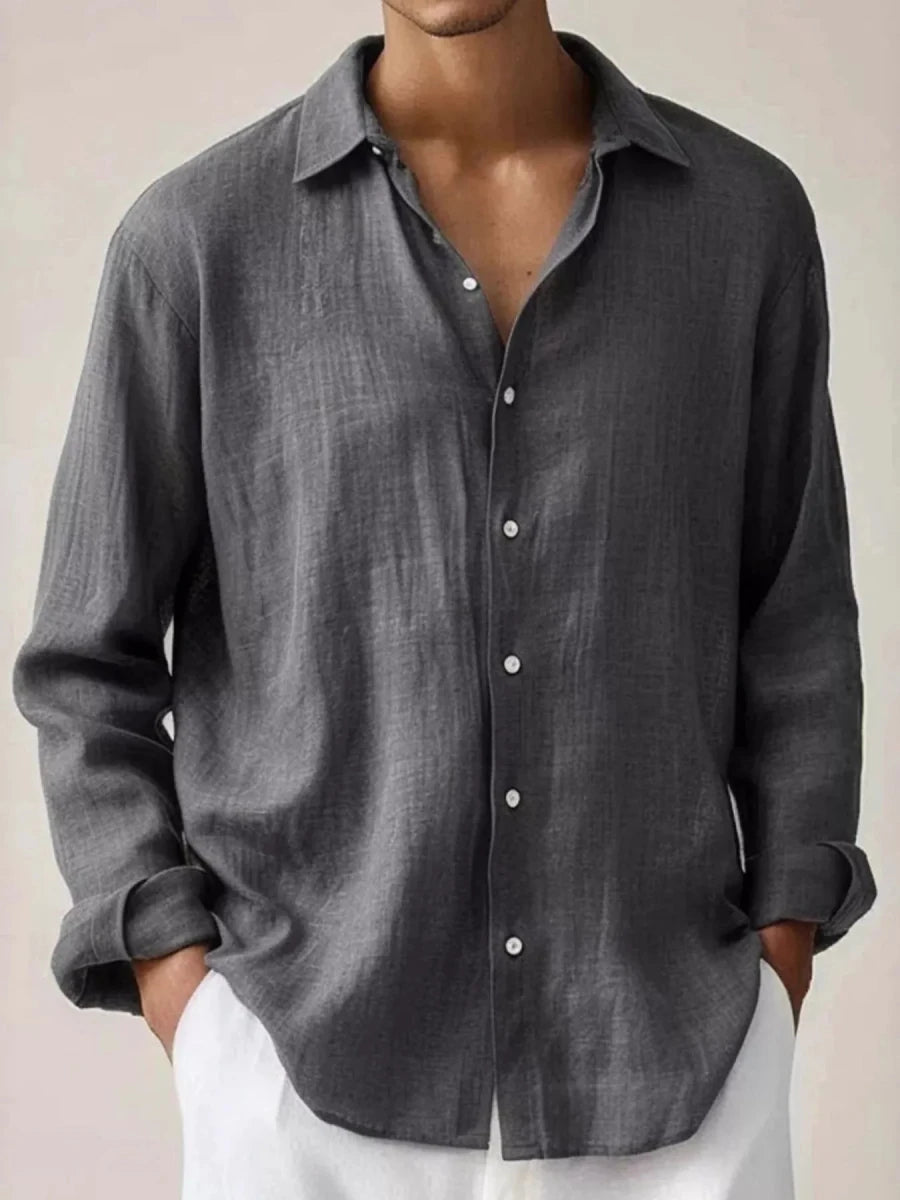Men's Full Size Button Up Long Sleeve Shirt Plus Size - WowStore.live