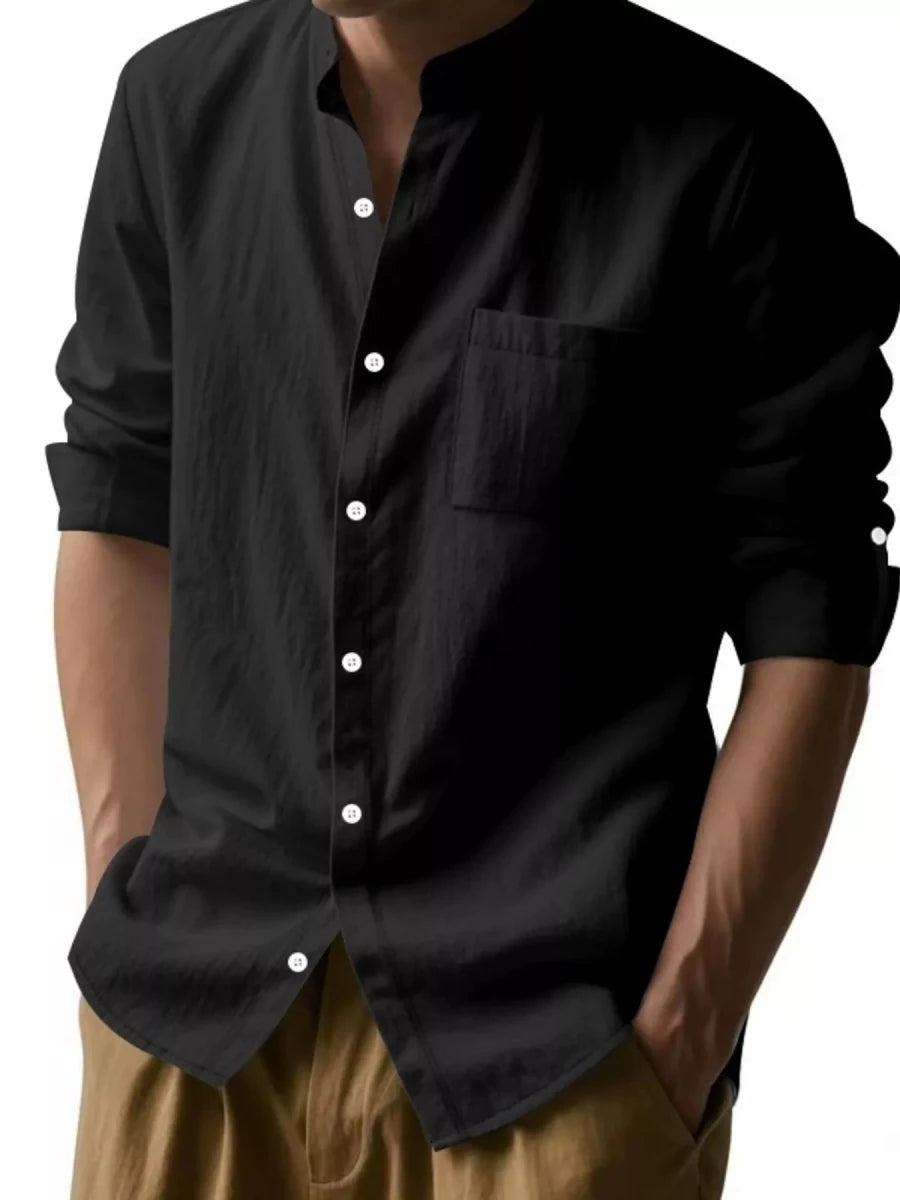 Men's Full Size Button Up Long Sleeve Shirt Plus Size - WowStore.live