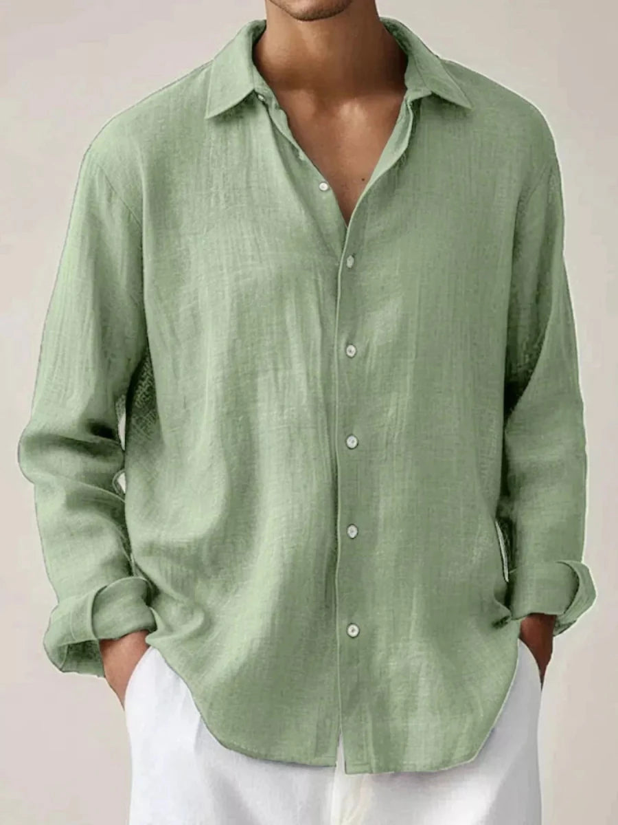 Men's Full Size Button Up Long Sleeve Shirt Plus Size - WowStore.live