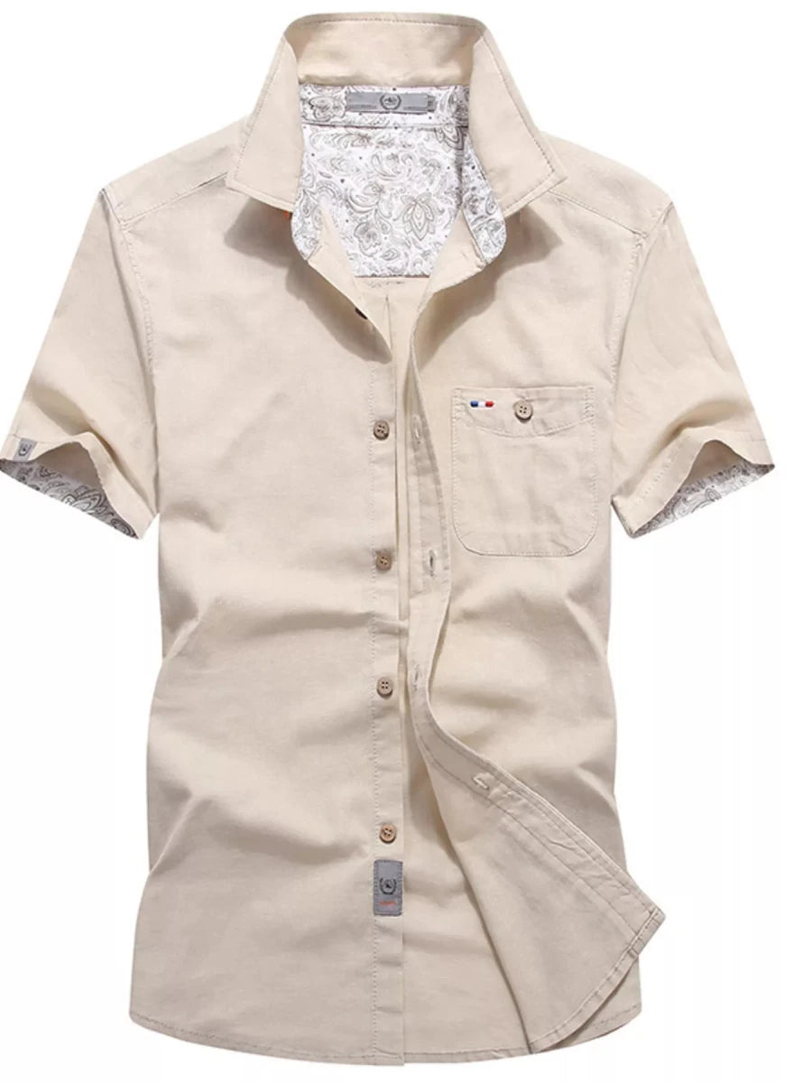 Men's Full Size Button Up Short-Sleeve Casual Shirt Plus Size - WowStore.live
