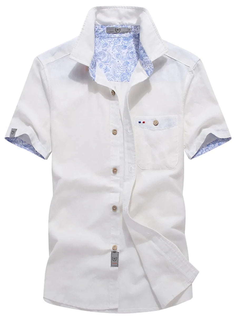 Men's Full Size Button Up Short-Sleeve Casual Shirt Plus Size - WowStore.live