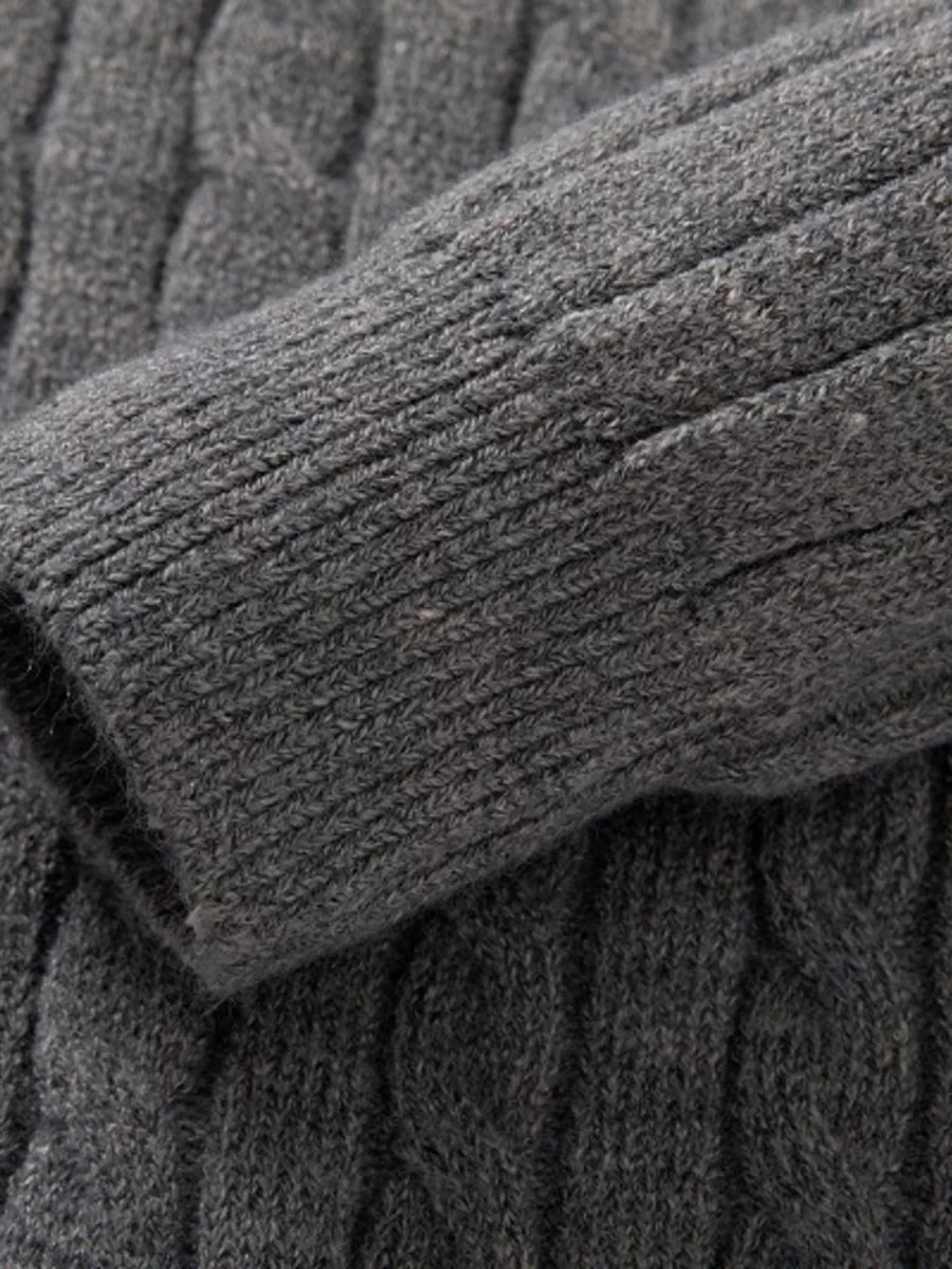 Men's Full Size Cable Knit Half-Zip Sweater Plus Size - WowStore.live