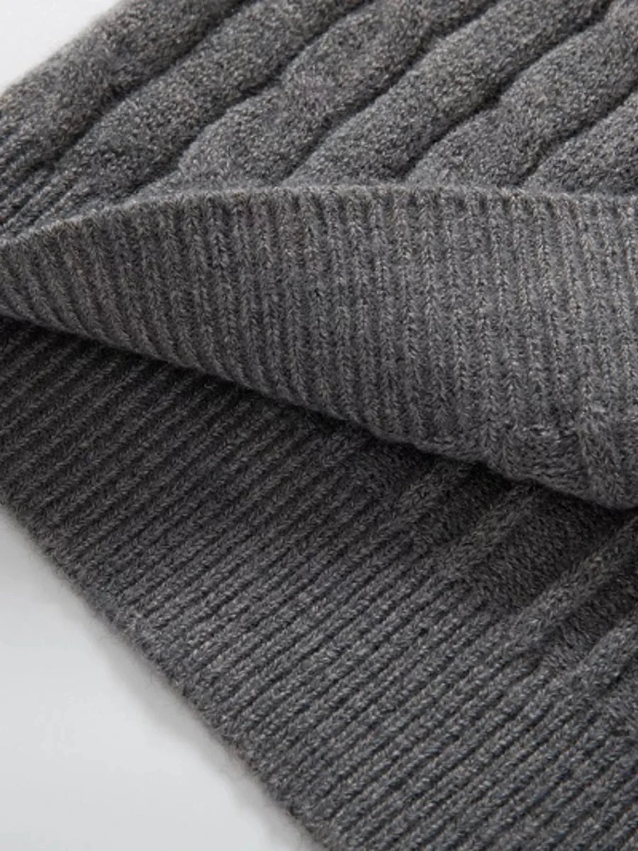 Men's Full Size Cable Knit Half-Zip Sweater Plus Size - WowStore.live