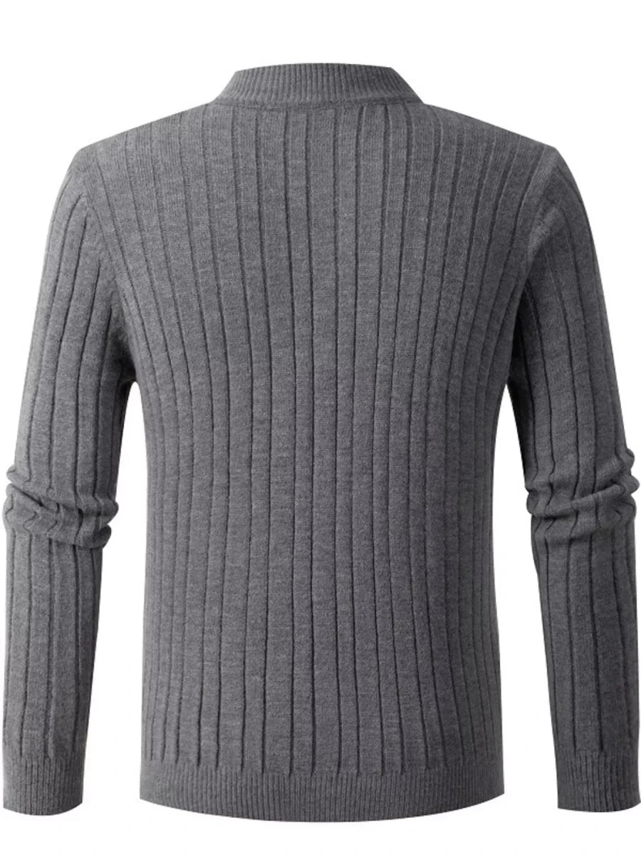 Men's Full Size Cable Knit Half-Zip Sweater Plus Size - WowStore.live