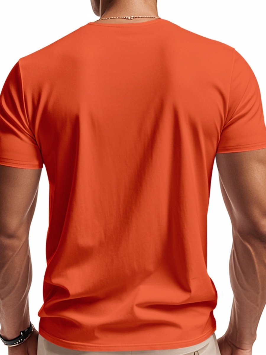 Men's Full Size Casual V-Neck Short Sleeve T-Shirt Plus Size - WowStore.live