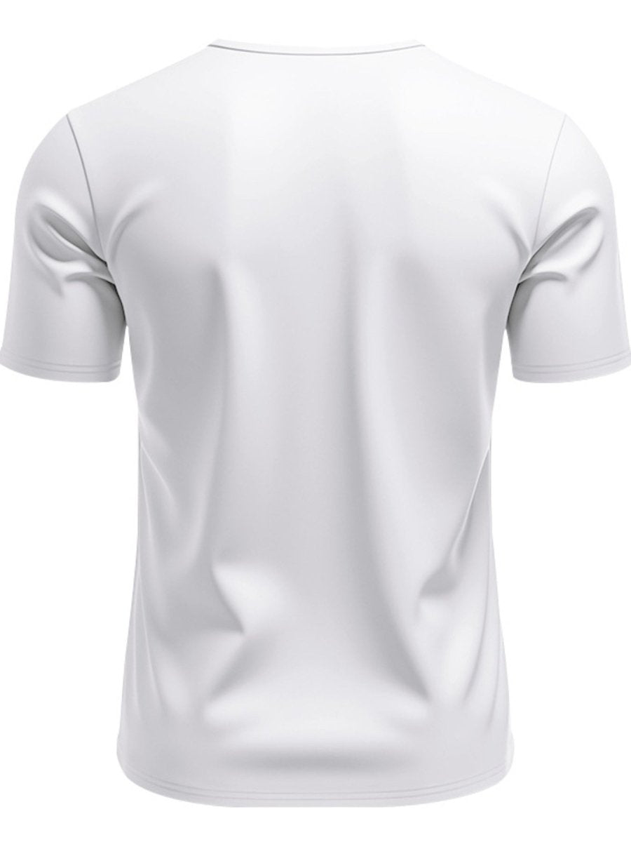 Men's Full Size Casual V-Neck Short Sleeve T-Shirt Plus Size - WowStore.live