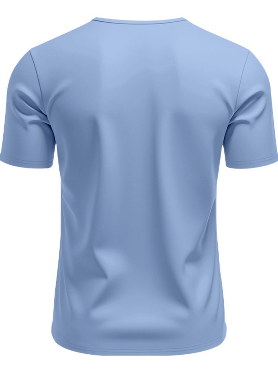 Men's Full Size Casual V-Neck Short Sleeve T-Shirt Plus Size - WowStore.live