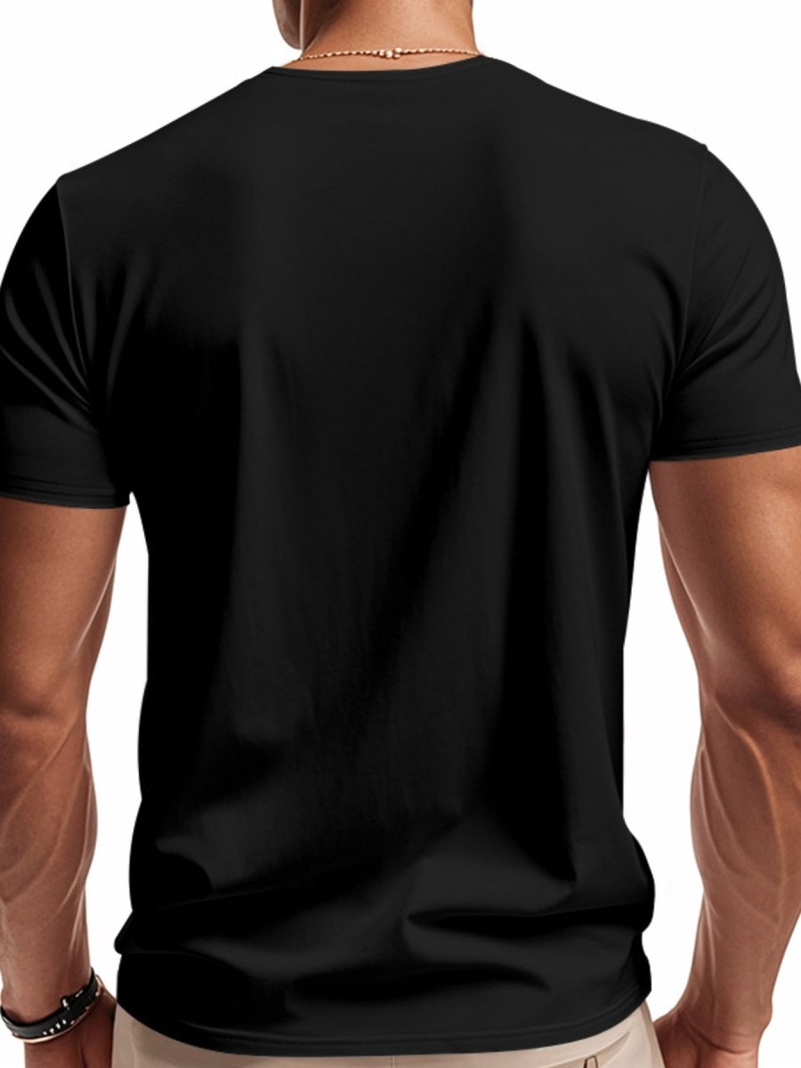 Men's Full Size Casual V-Neck Short Sleeve T-Shirt Plus Size - WowStore.live