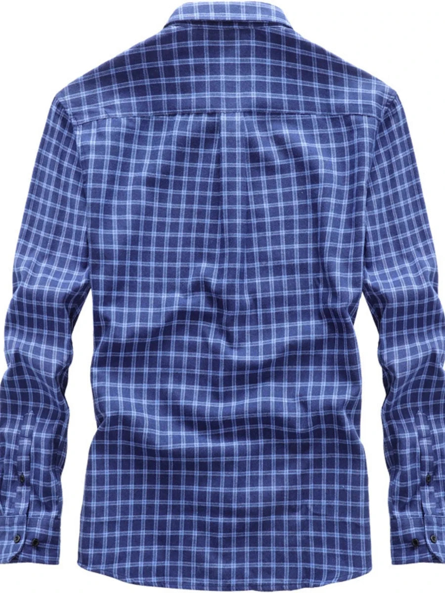 Men's Full Size Classic Plaid Button-Down Shirt Plus Size - WowStore.live
