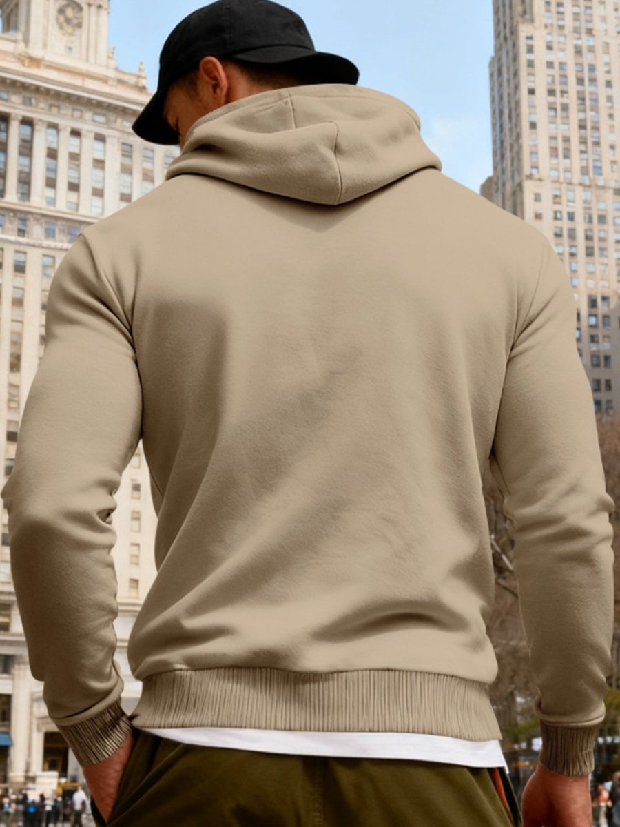 Men's Full Size Fleece Hoodie with Dual Chest Pockets Plus Size - WowStore.live