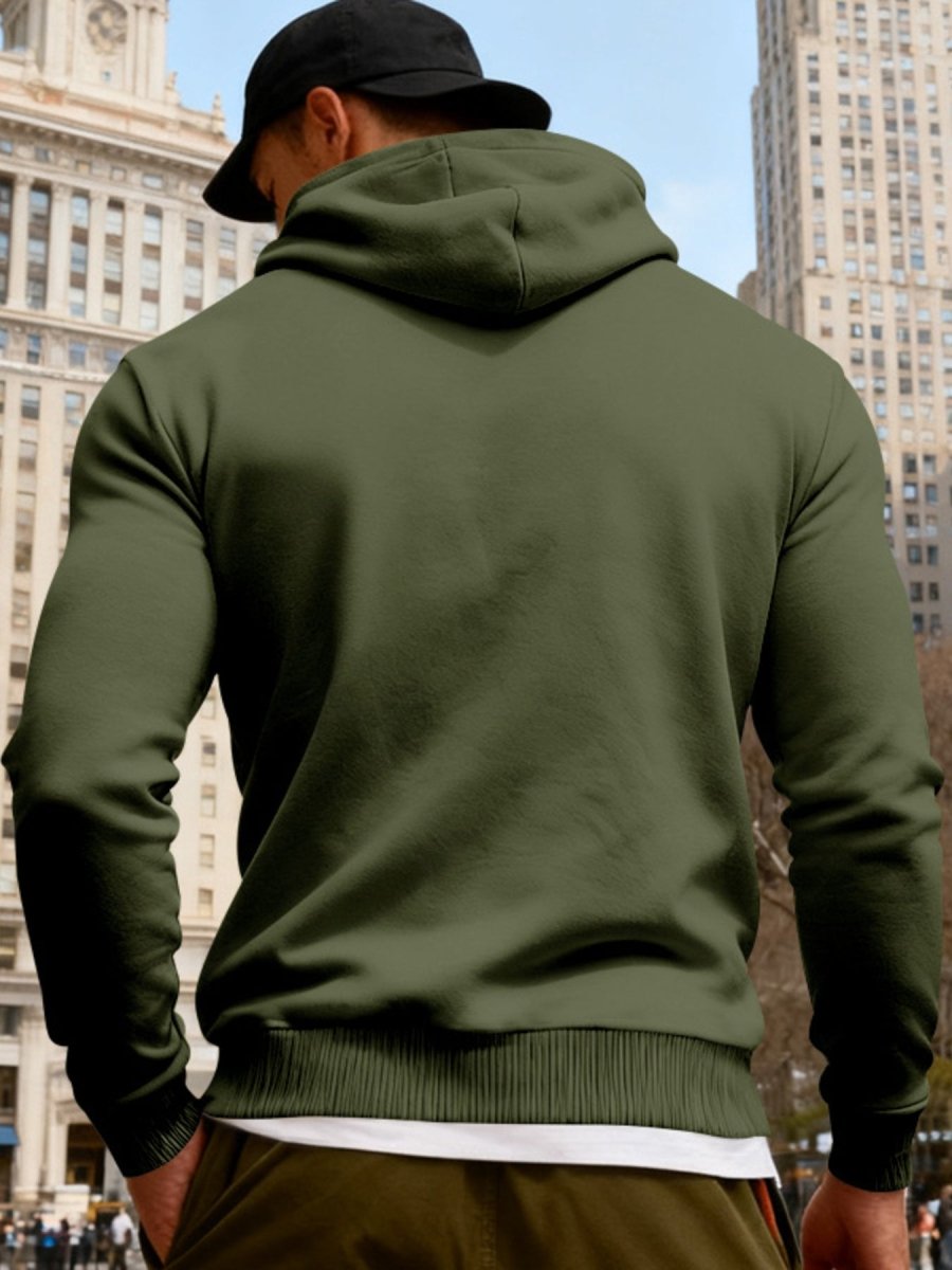 Men's Full Size Fleece Hoodie with Dual Chest Pockets Plus Size - WowStore.live