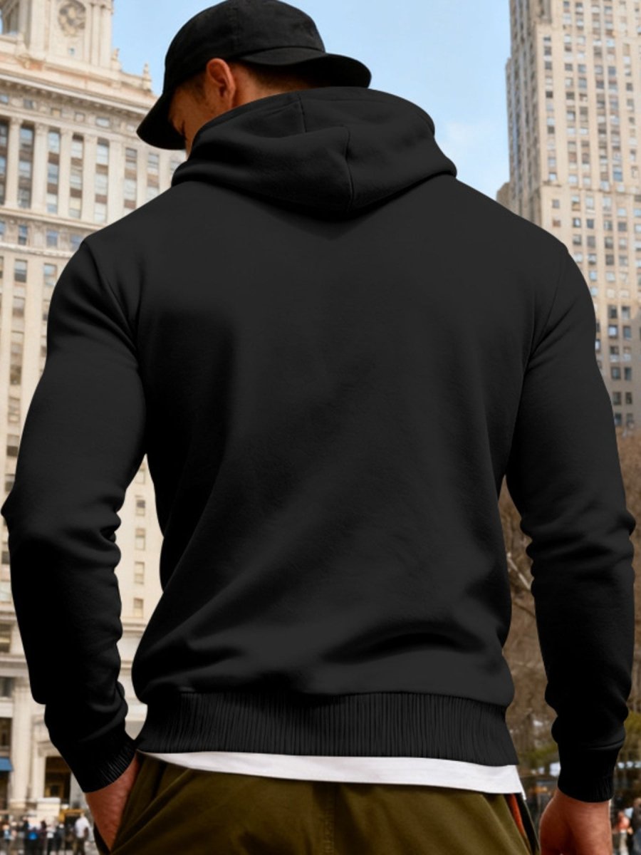 Men's Full Size Fleece Hoodie with Dual Chest Pockets Plus Size - WowStore.live