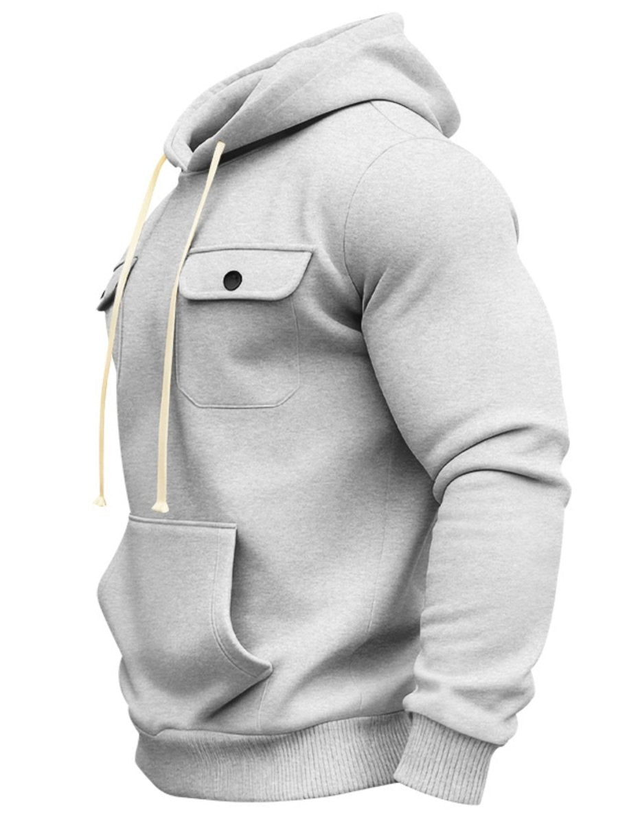 Men's Full Size Fleece Hoodie with Dual Chest Pockets Plus Size - WowStore.live