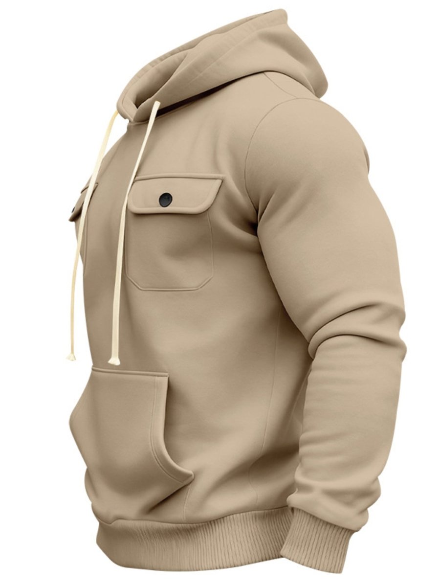 Men's Full Size Fleece Hoodie with Dual Chest Pockets Plus Size - WowStore.live