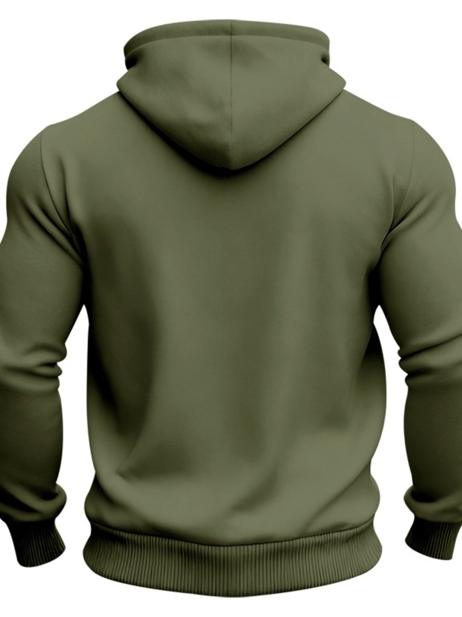 Men's Full Size Fleece Hoodie with Dual Chest Pockets Plus Size - WowStore.live