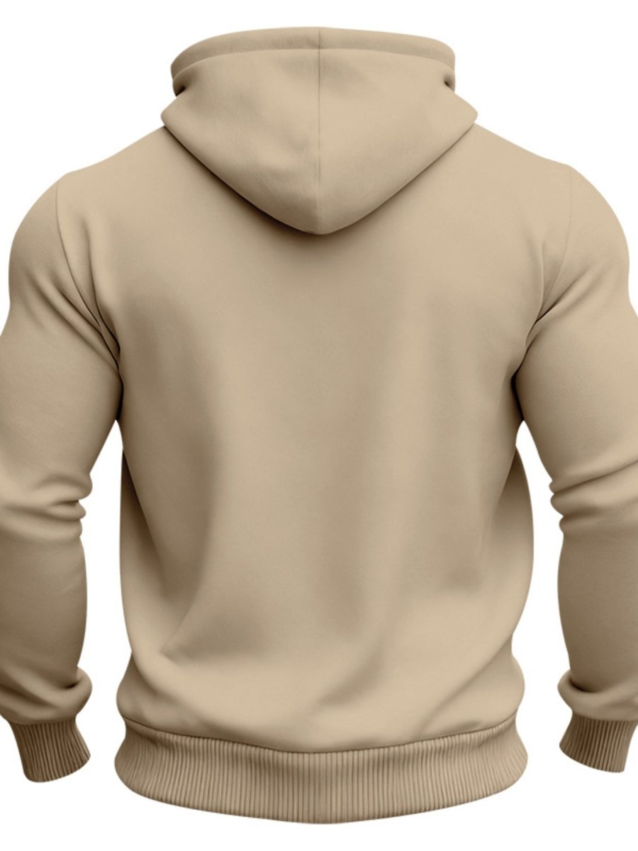 Men's Full Size Fleece Hoodie with Dual Chest Pockets Plus Size - WowStore.live