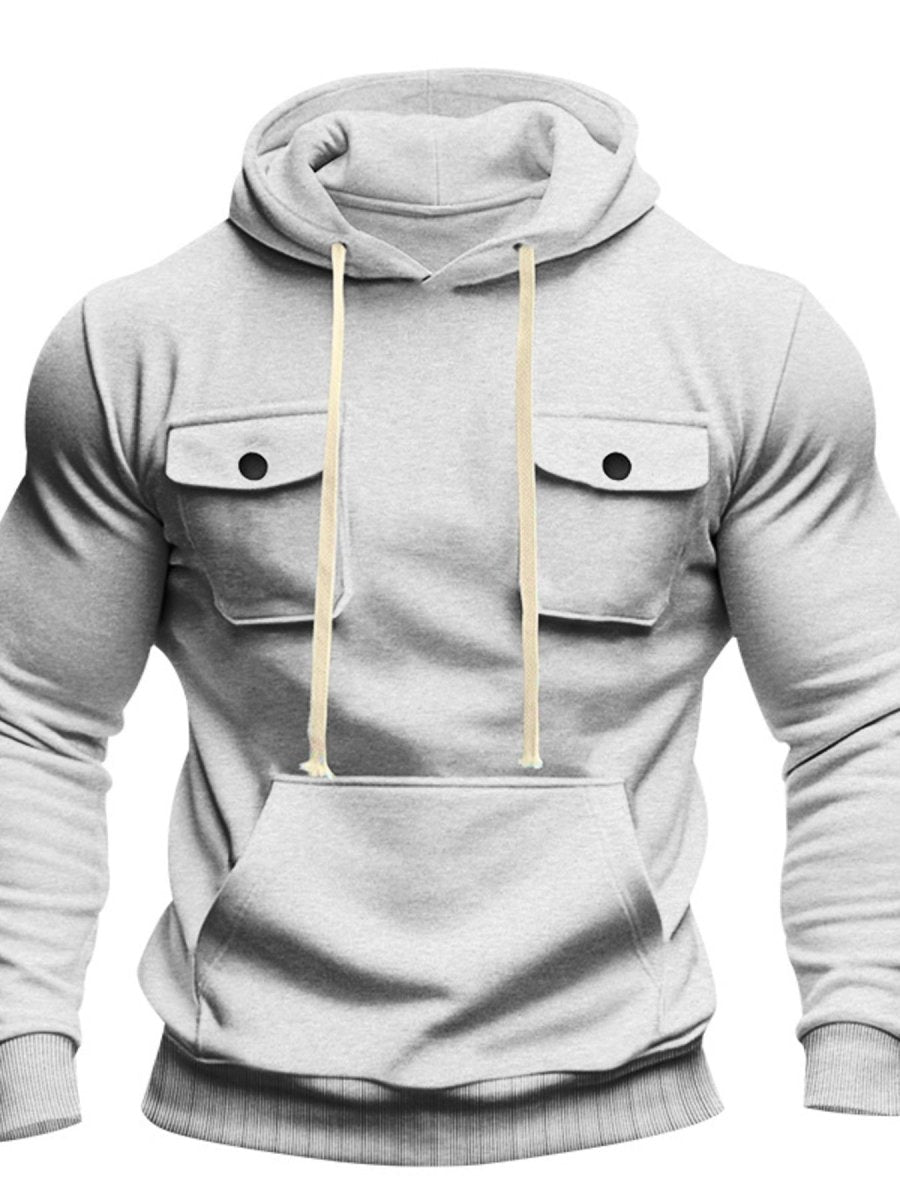 Men's Full Size Fleece Hoodie with Dual Chest Pockets Plus Size - WowStore.live