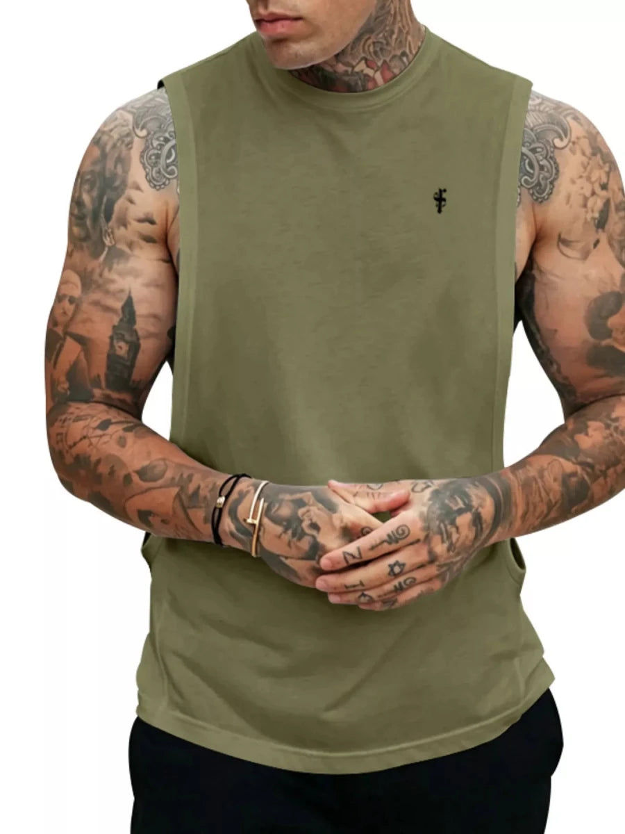 Men's Full Size Round Neck Tank Top Plus Size - WowStore.live