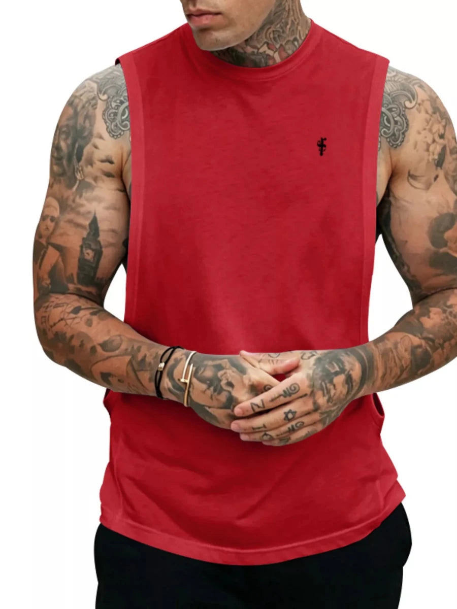 Men's Full Size Round Neck Tank Top Plus Size - WowStore.live