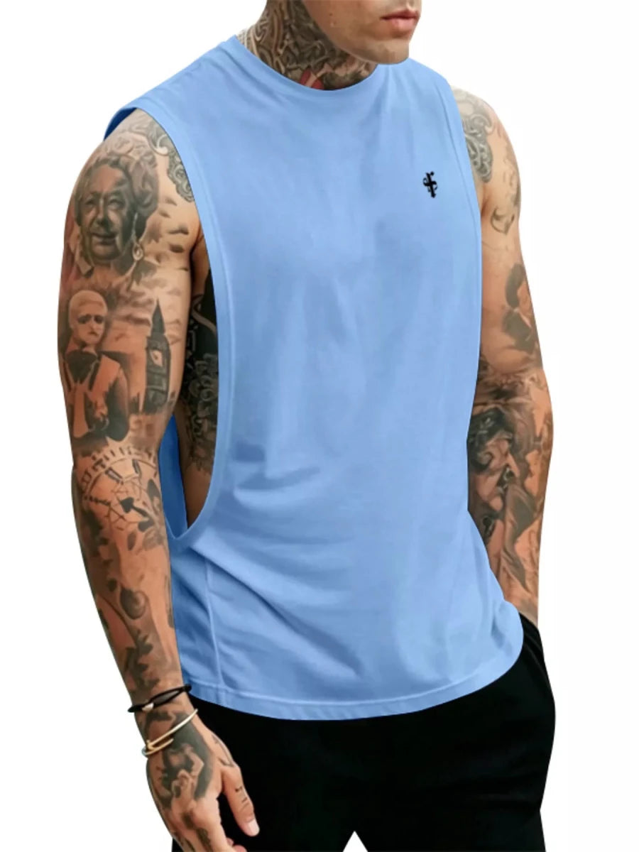 Men's Full Size Round Neck Tank Top Plus Size - WowStore.live