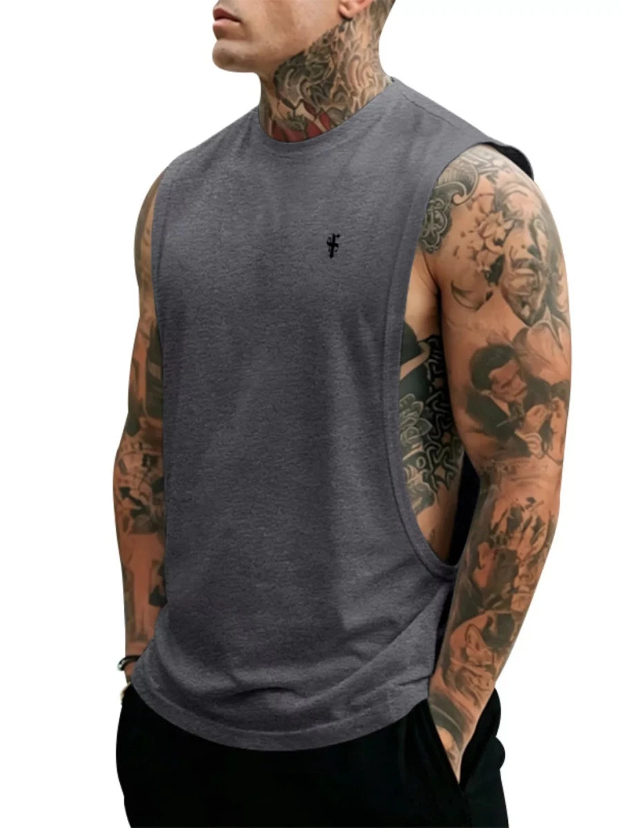 Men's Full Size Round Neck Tank Top Plus Size - WowStore.live