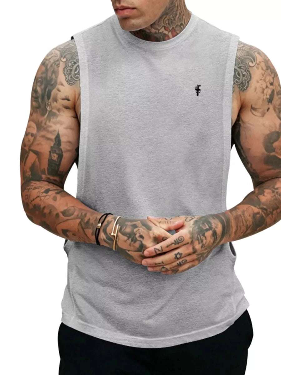 Men's Full Size Round Neck Tank Top Plus Size - WowStore.live