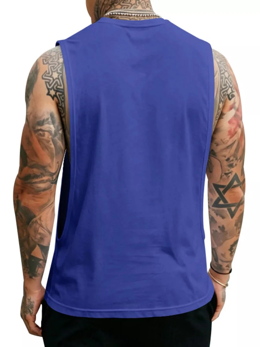 Men's Full Size Round Neck Tank Top Plus Size - WowStore.live