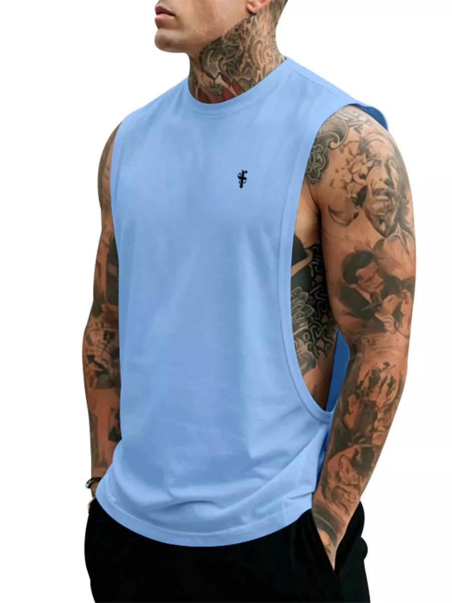 Men's Full Size Round Neck Tank Top Plus Size - WowStore.live