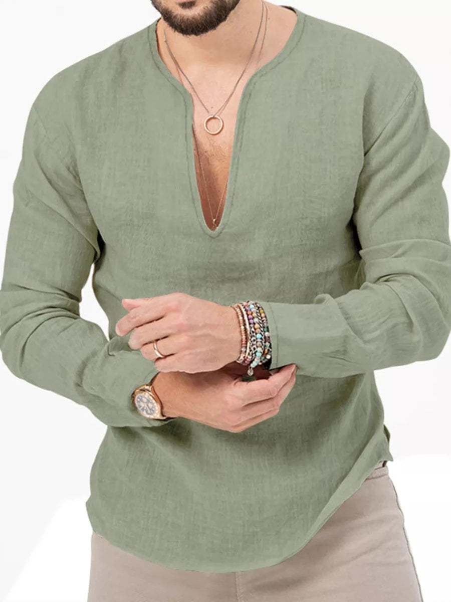 Men's Full Size Slim Fit Long Sleeve Blouse Plus Size - WowStore.live