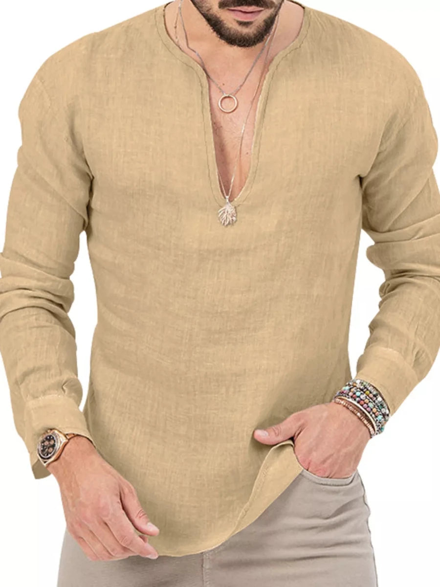 Men's Full Size Slim Fit Long Sleeve Blouse Plus Size - WowStore.live