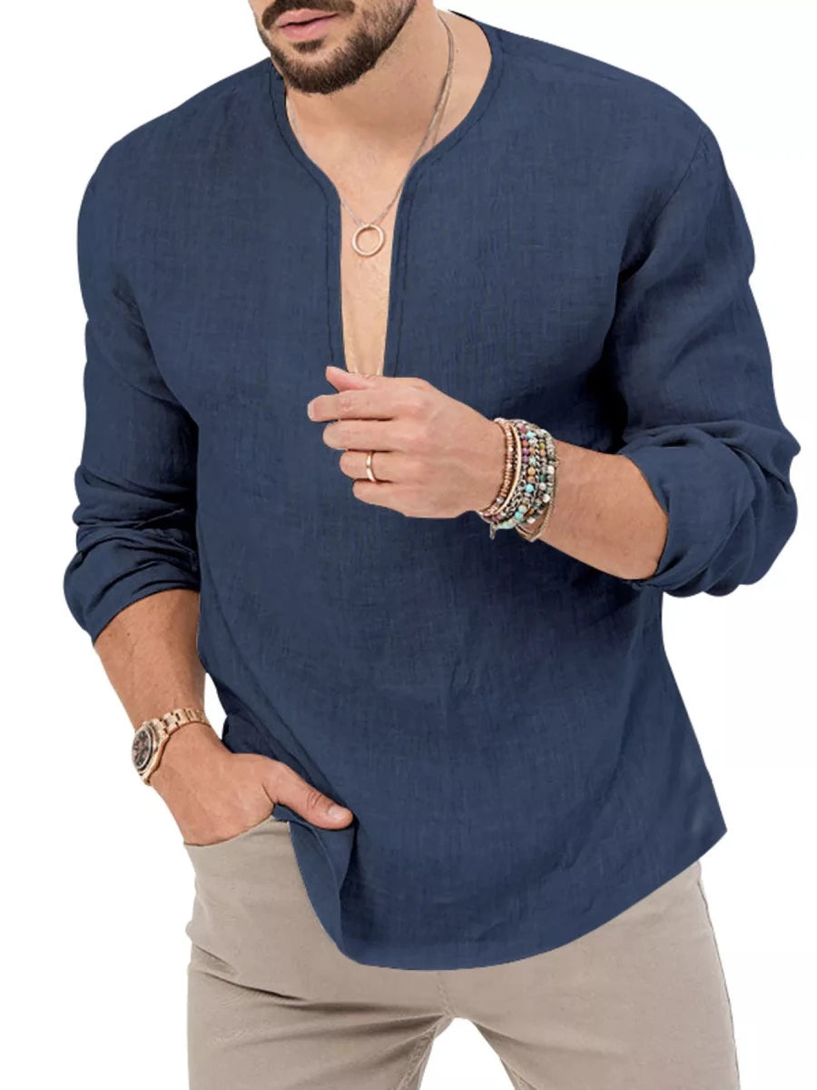 Men's Full Size Slim Fit Long Sleeve Blouse Plus Size - WowStore.live