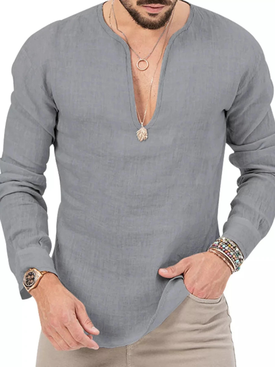 Men's Full Size Slim Fit Long Sleeve Blouse Plus Size - WowStore.live