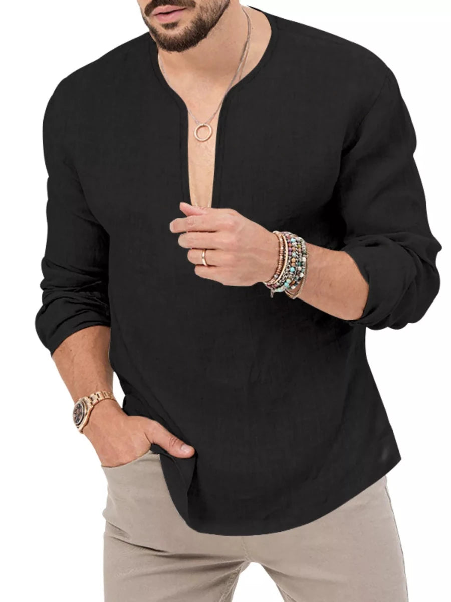 Men's Full Size Slim Fit Long Sleeve Blouse Plus Size - WowStore.live