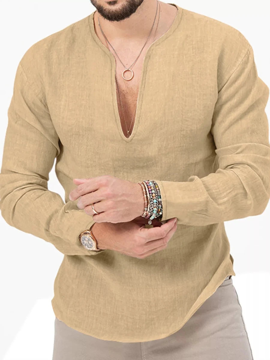 Men's Full Size Slim Fit Long Sleeve Blouse Plus Size - WowStore.live
