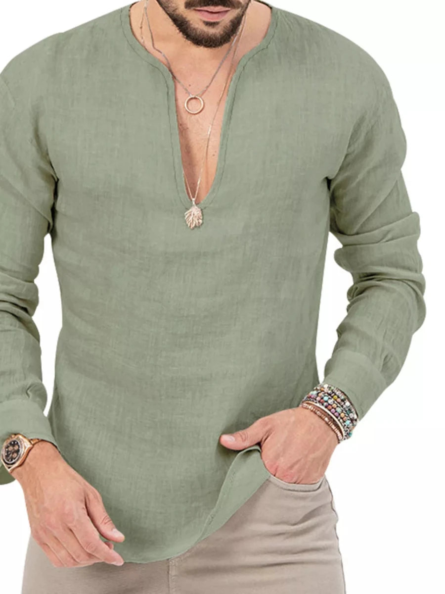 Men's Full Size Slim Fit Long Sleeve Blouse Plus Size - WowStore.live