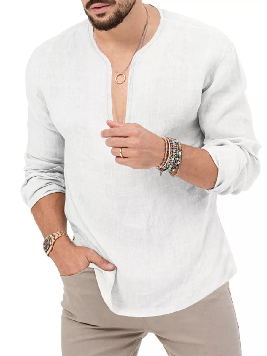 Men's Full Size Slim Fit Long Sleeve Blouse Plus Size - WowStore.live