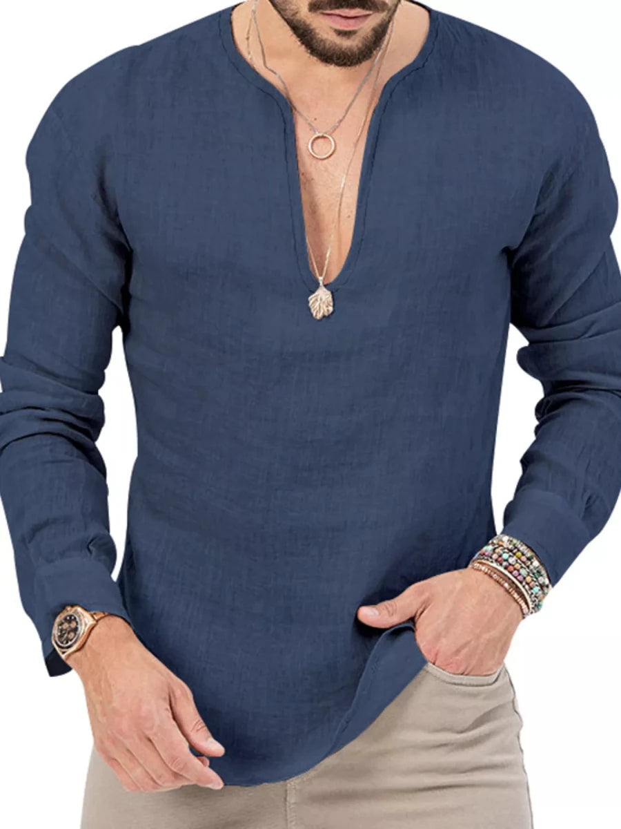 Men's Full Size Slim Fit Long Sleeve Blouse Plus Size - WowStore.live