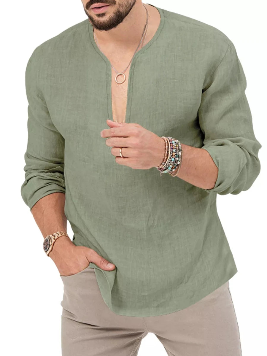 Men's Full Size Slim Fit Long Sleeve Blouse Plus Size - WowStore.live