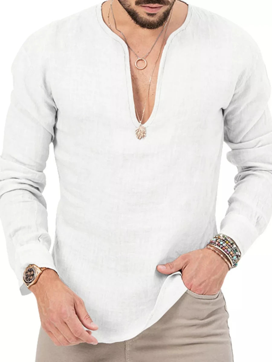 Men's Full Size Slim Fit Long Sleeve Blouse Plus Size - WowStore.live