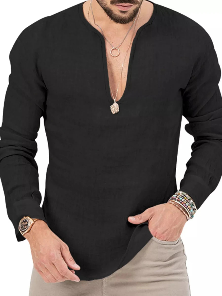 Men's Full Size Slim Fit Long Sleeve Blouse Plus Size - WowStore.live