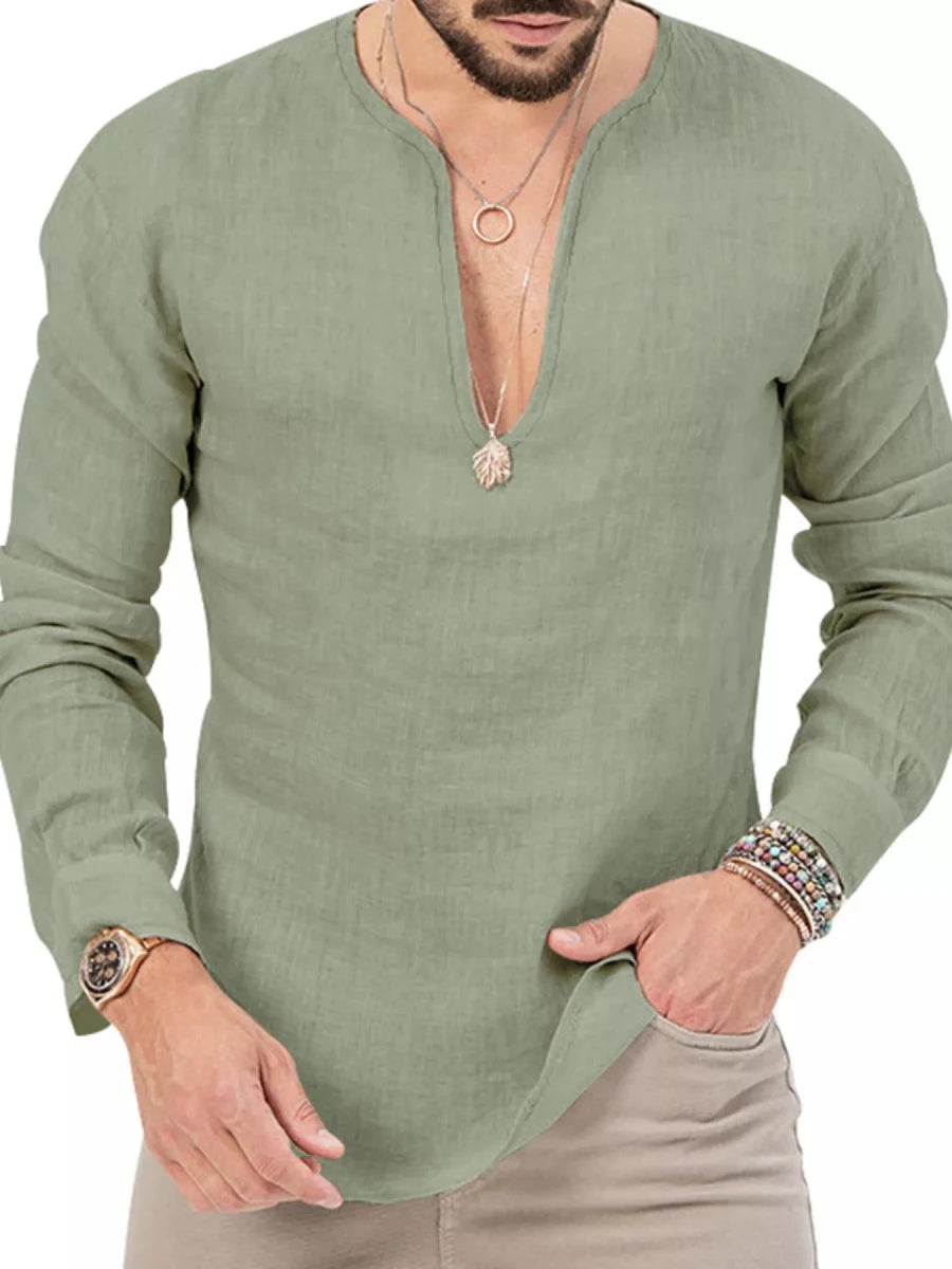 Men's Full Size Slim Fit Long Sleeve Blouse Plus Size - WowStore.live